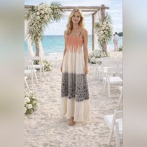 Anthropologie Lapis (RARE)Elegant Ombre Maxi Dress Tube Top Strappy One Size